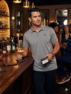 adidas Men's Heather Grey Polo Shirt
